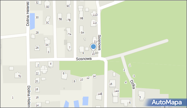 Stok Lacki-Folwark, Sosnowa, 11, mapa Stok Lacki-Folwark