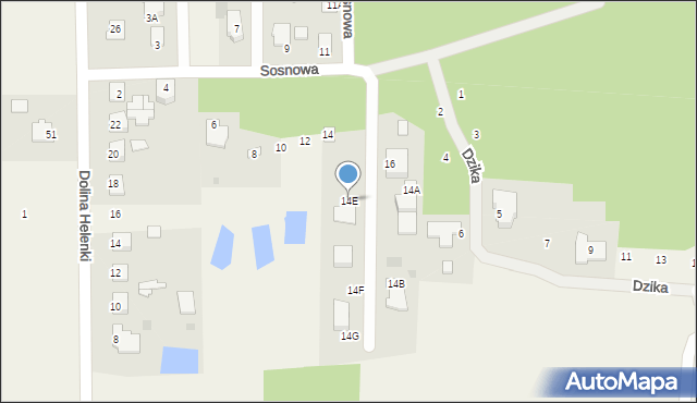 Stok Lacki-Folwark, Sosnowa, 14E, mapa Stok Lacki-Folwark