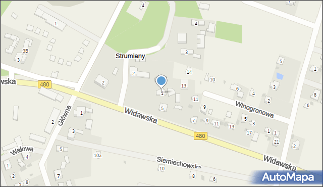 Strumiany, Sosnowa, 1, mapa Strumiany