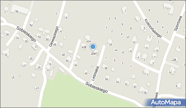 Strzyżów, Sobieskiego, 40A, mapa Strzyżów