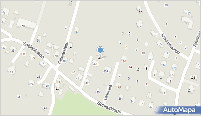 Strzyżów, Sobieskiego, 42A, mapa Strzyżów