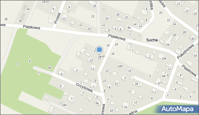 Sucha, Sosnowa, 15, mapa Sucha