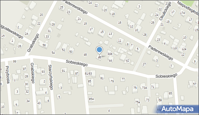 Sulejówek, Sobieskiego, 46, mapa Sulejówek