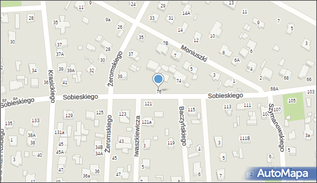Sulejówek, Sobieskiego, 76, mapa Sulejówek