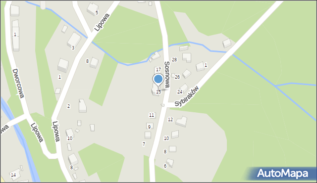 Świeradów-Zdrój, Sosnowa, 15, mapa Świeradów-Zdrój