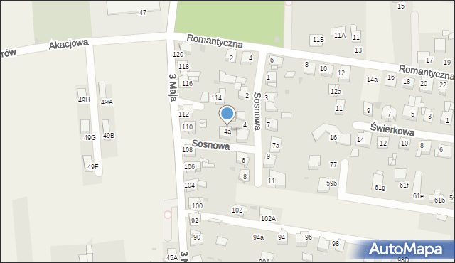 Świerklaniec, Sosnowa, 4a, mapa Świerklaniec