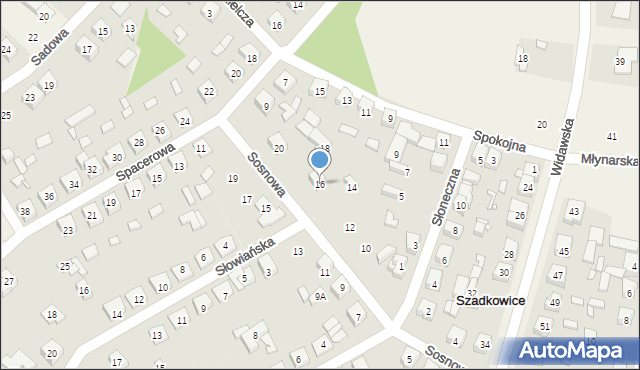 Szadkowice-Ogrodzim, Sosnowa, 16, mapa Szadkowice-Ogrodzim