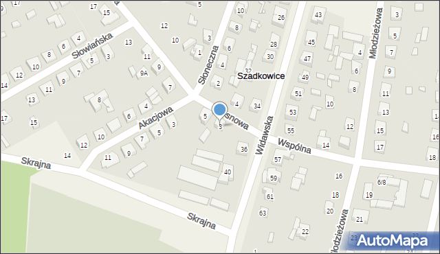 Szadkowice-Ogrodzim, Sosnowa, 3, mapa Szadkowice-Ogrodzim