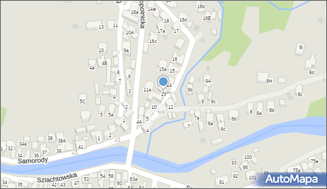 Szczawnica, Sopotnicka, 13, mapa Szczawnica