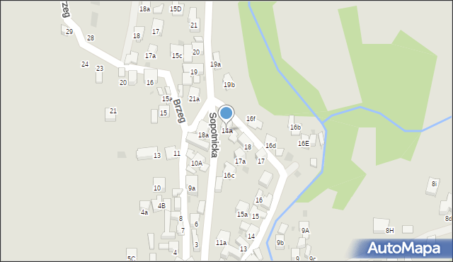 Szczawnica, Sopotnicka, 14a, mapa Szczawnica