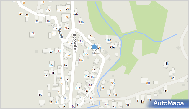 Szczawnica, Sopotnicka, 17, mapa Szczawnica