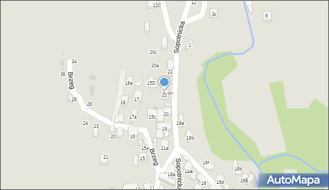 Szczawnica, Sopotnicka, 21, mapa Szczawnica