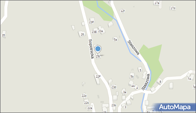 Szczawnica, Sopotnicka, 23c, mapa Szczawnica