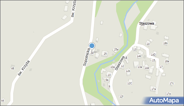 Szczawnica, Sopotnicka, 24, mapa Szczawnica