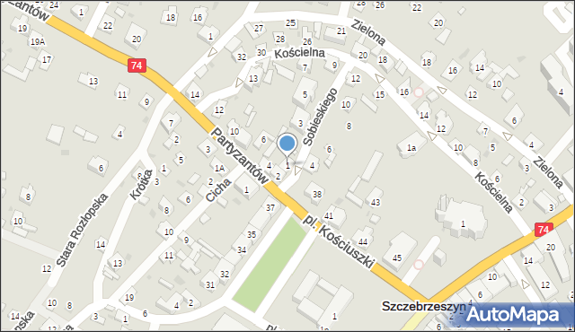 Szczebrzeszyn, Sobieskiego, 1, mapa Szczebrzeszyn