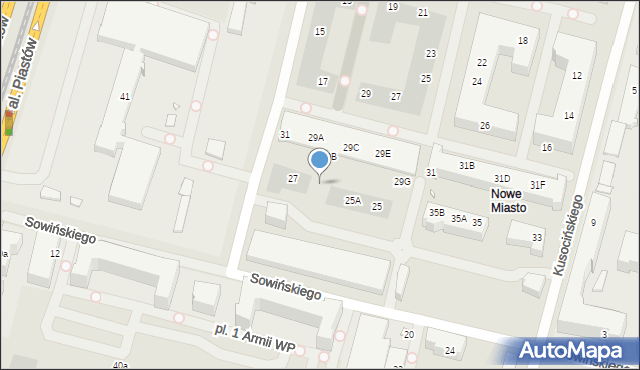 Szczecin, Sowińskiego Józefa, gen., 25B, mapa Szczecina