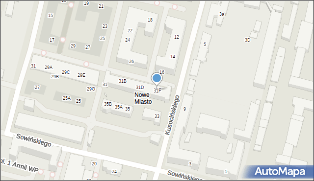 Szczecin, Sowińskiego Józefa, gen., 31F, mapa Szczecina