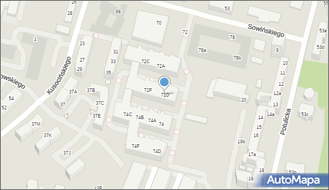 Szczecin, Sowińskiego Józefa, gen., 72D, mapa Szczecina