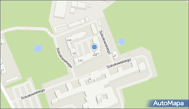 Szczecin, Sokołowskiego Alfreda, 11e, mapa Szczecina
