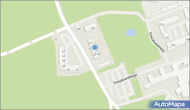 Szczecin, Sokołowskiego Alfreda, 17, mapa Szczecina