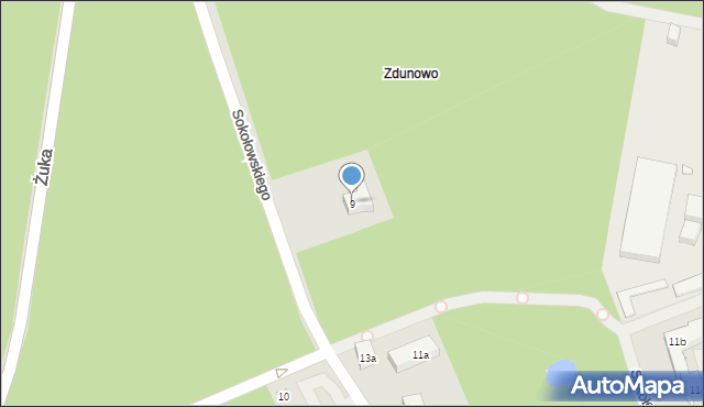 Szczecin, Sokołowskiego Alfreda, 9, mapa Szczecina