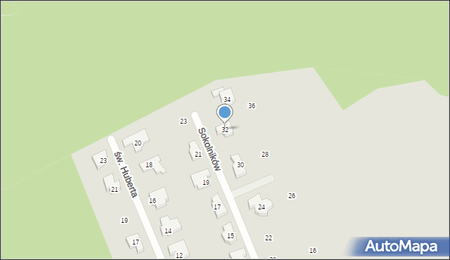 Szczecin, Sokolników, 32, mapa Szczecina