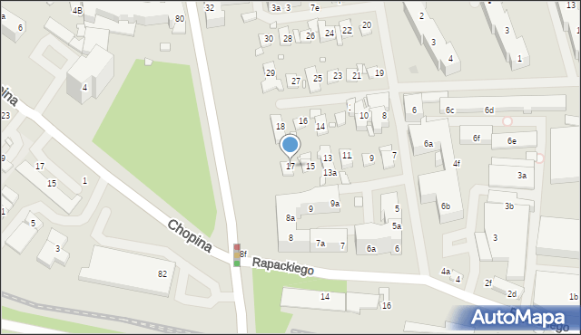 Szczecin, Sosnowa, 17, mapa Szczecina