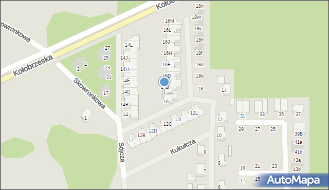 Szczecinek, Sójcza, 16A, mapa Szczecinek