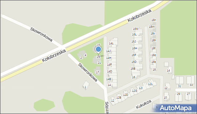 Szczecinek, Sójcza, 23, mapa Szczecinek