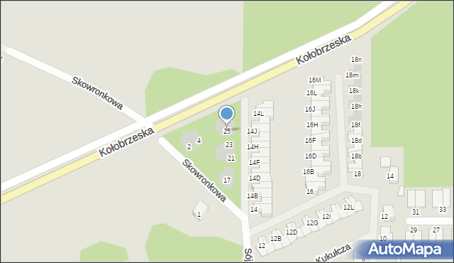 Szczecinek, Sójcza, 25, mapa Szczecinek