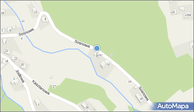 Targanice, Sosnowa, 10, mapa Targanice