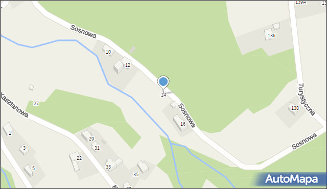 Targanice, Sosnowa, 14, mapa Targanice