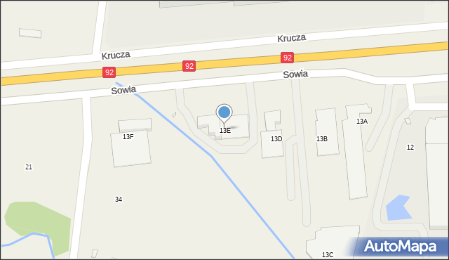 Tarnowo Podgórne, Sowia, 13E, mapa Tarnowo Podgórne