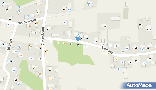 Tenczynek, Sosnowa, 10, mapa Tenczynek