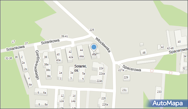 Toruń, Solankowa, 46a, mapa Torunia