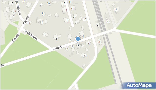 Trzciniec, Sowia, 1, mapa Trzciniec