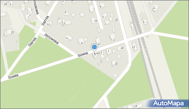 Trzciniec, Sowia, 5, mapa Trzciniec