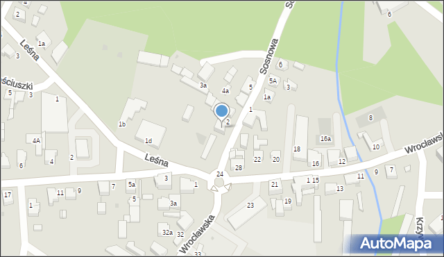 Twardogóra, Sosnowa, 2a, mapa Twardogóra