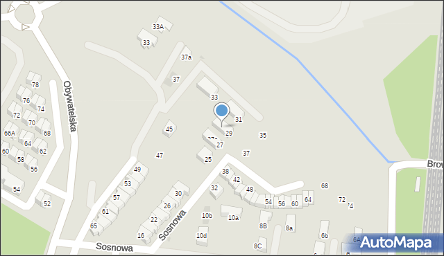 Tychy, Sosnowa, 29a, mapa Tychów