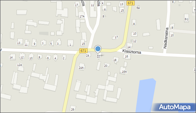 Tykocin, Sokołowska, 22, mapa Tykocin