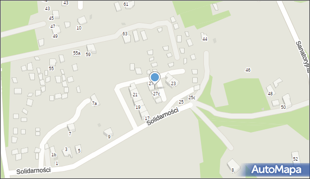 Ustroń, Solidarności, 27b, mapa Ustroń