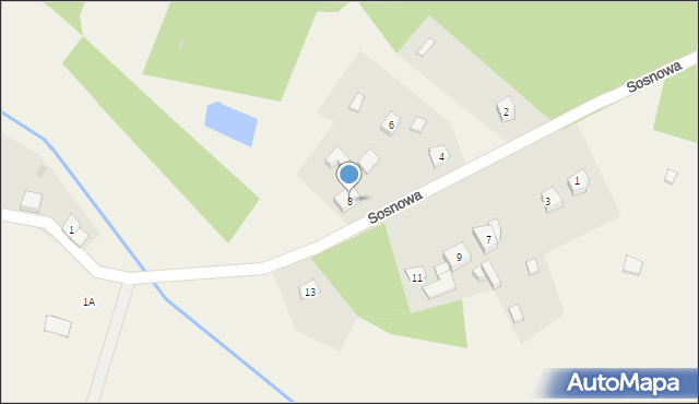 Wąglikowice, Sosnowa, 8, mapa Wąglikowice