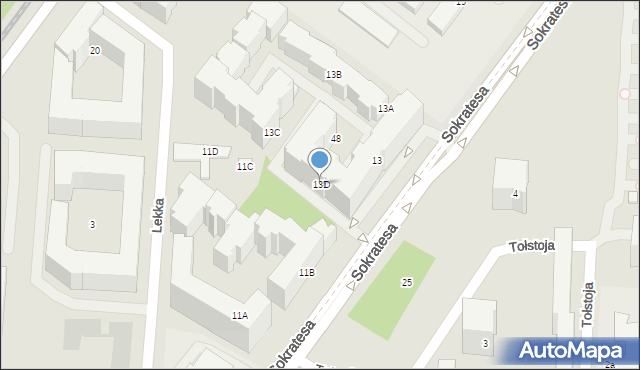 Warszawa, Sokratesa, 13D, mapa Warszawy