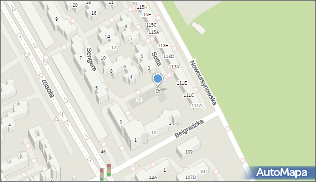 Warszawa, Sotta Kazimierza, 1b, mapa Warszawy