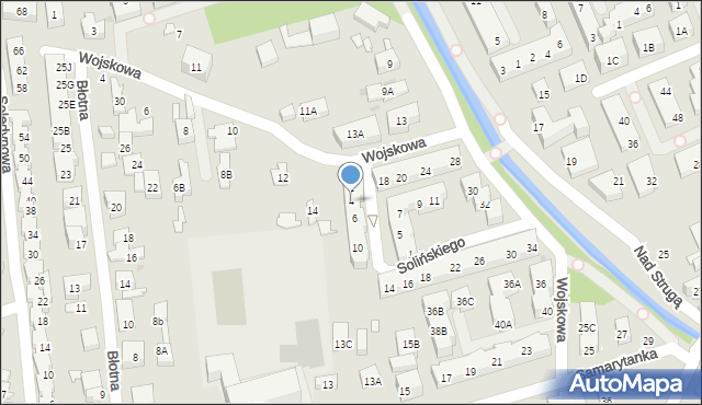 Warszawa, Solińskiego Aleksandra, 4, mapa Warszawy