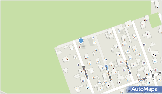 Warszawa, Sosnowa, 1b, mapa Warszawy