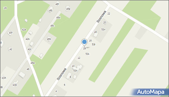 Warszewice, Sosnowa, 14, mapa Warszewice