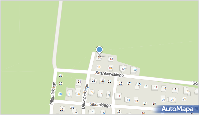Wasilków, Sosnkowskiego Kazimierza, gen., 20, mapa Wasilków