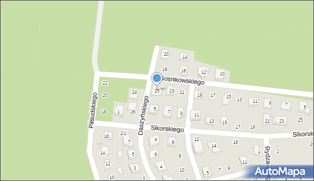 Wasilków, Sosnkowskiego Kazimierza, gen., 25, mapa Wasilków