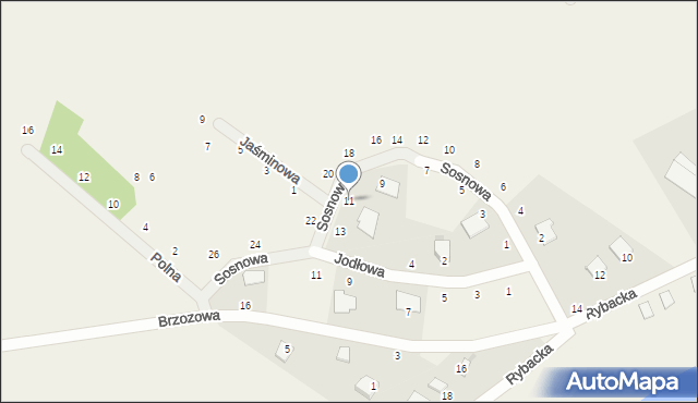 Wąsosz, Sosnowa, 11, mapa Wąsosz